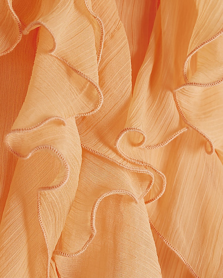 Coral Premium Ruffle Mini Dress