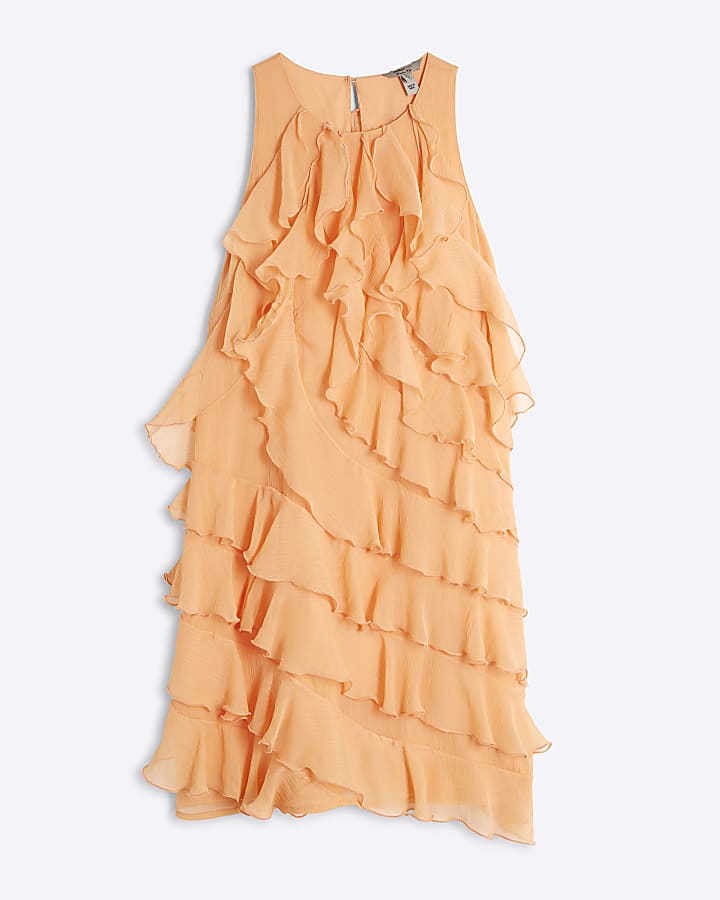 Coral Premium Ruffle Mini Dress