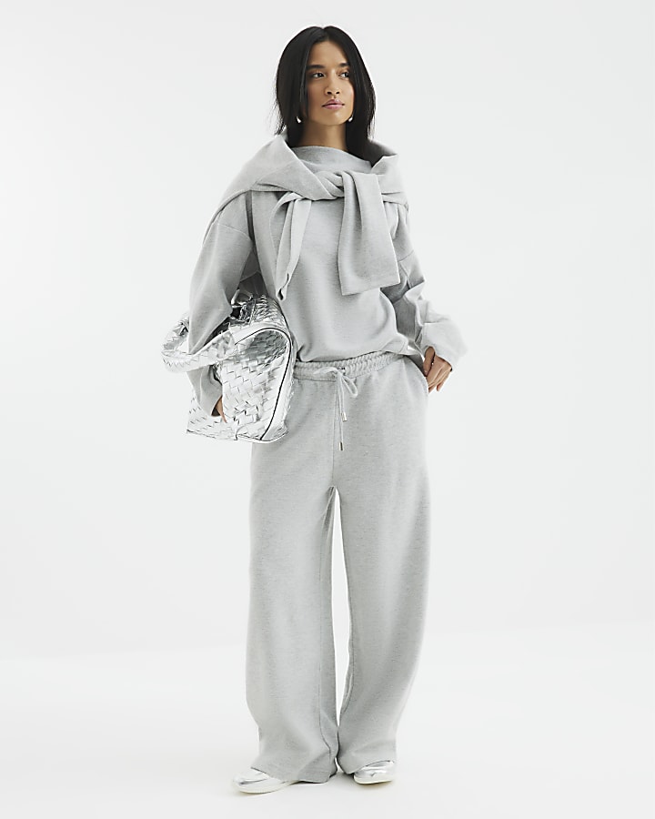 Petite Grey Wide Leg Trousers