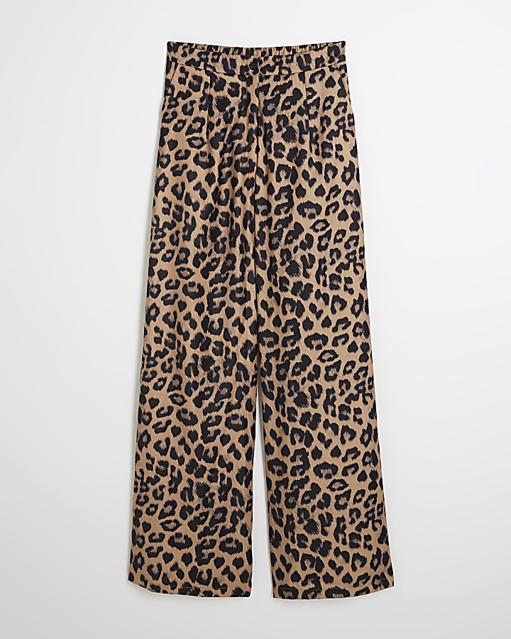 Brown Leopard Print Trousers