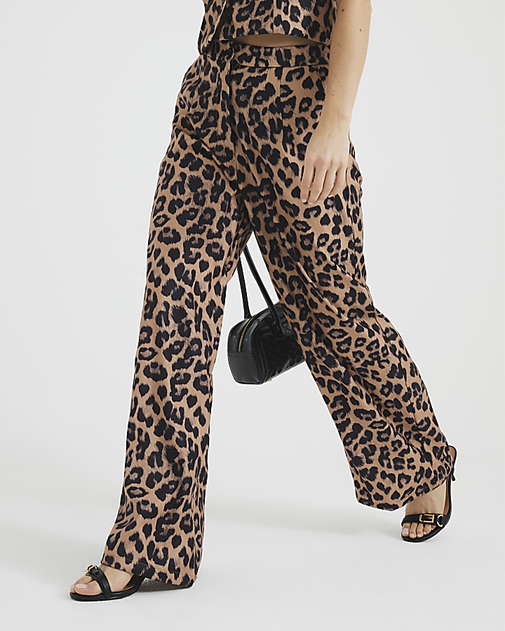 Brown Leopard Print Trousers