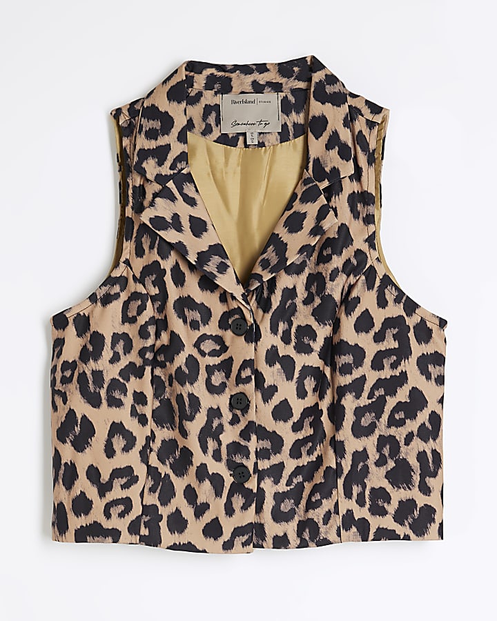 Brown Leopard Waistcoat