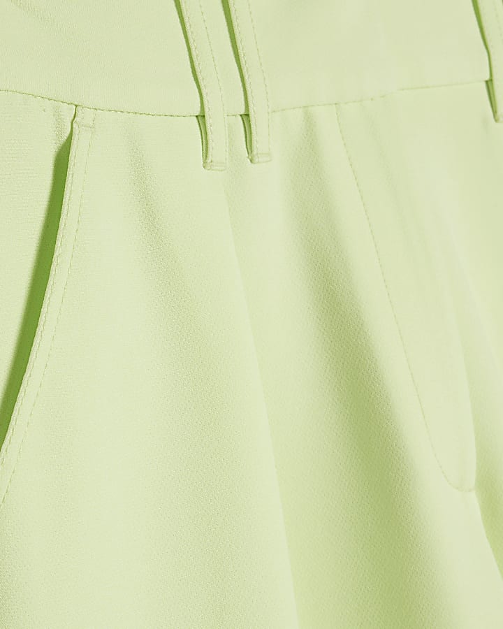 Lime High Waisted Wide Leg Trousers