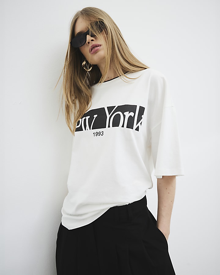 White Short Sleeve New York T-shirt