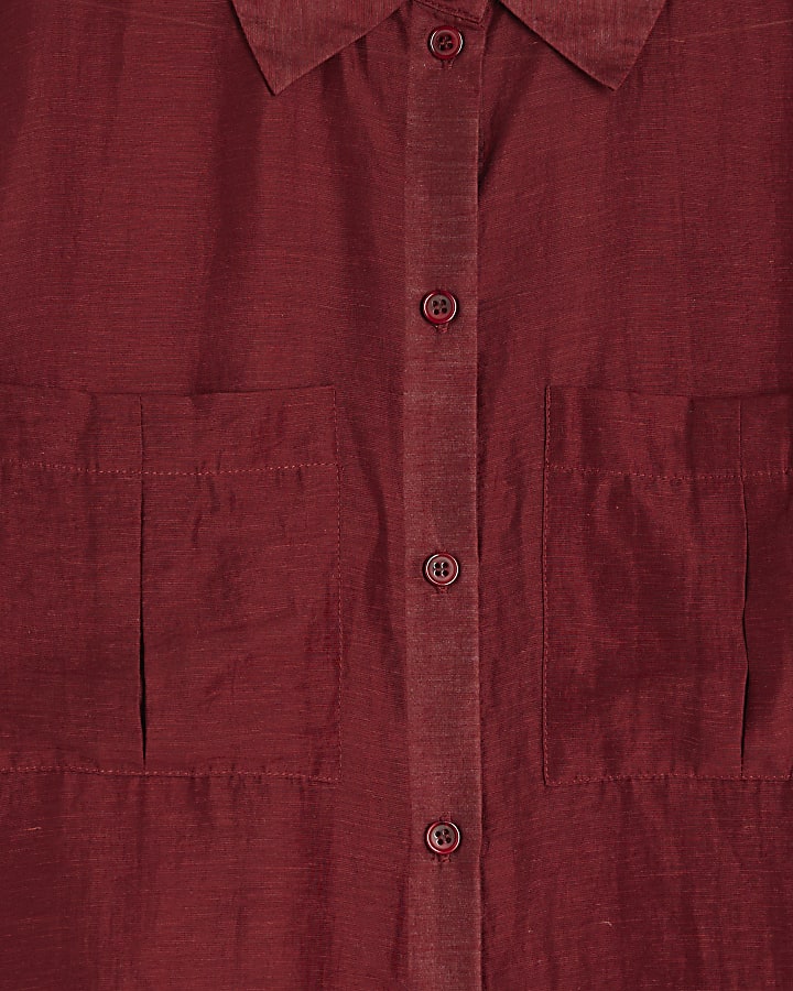 Brown Long Sleeve Utility Shirt