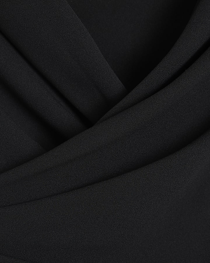 Black Drape Wrap Top