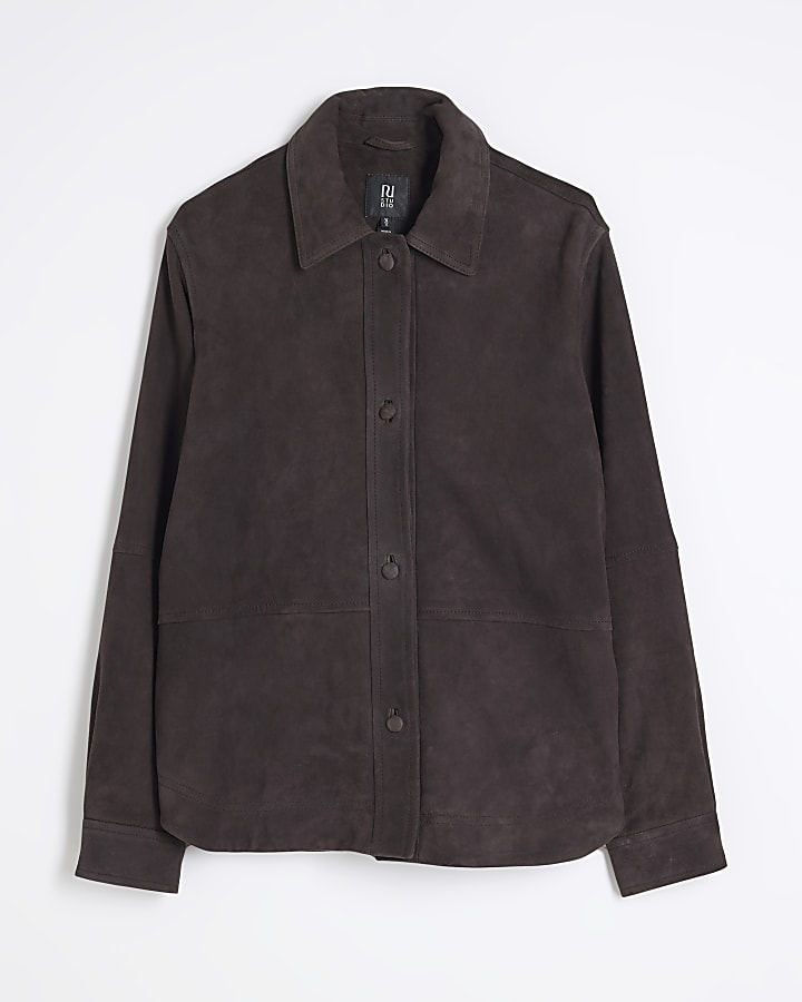 Brown Suede Overshirt