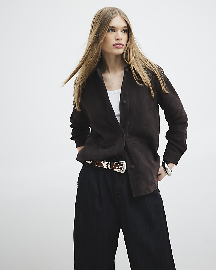 Brown Suede Overshirt