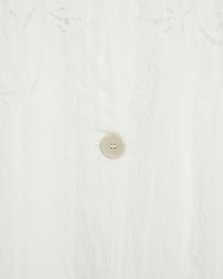 White Cutwork Relaxed Shirt