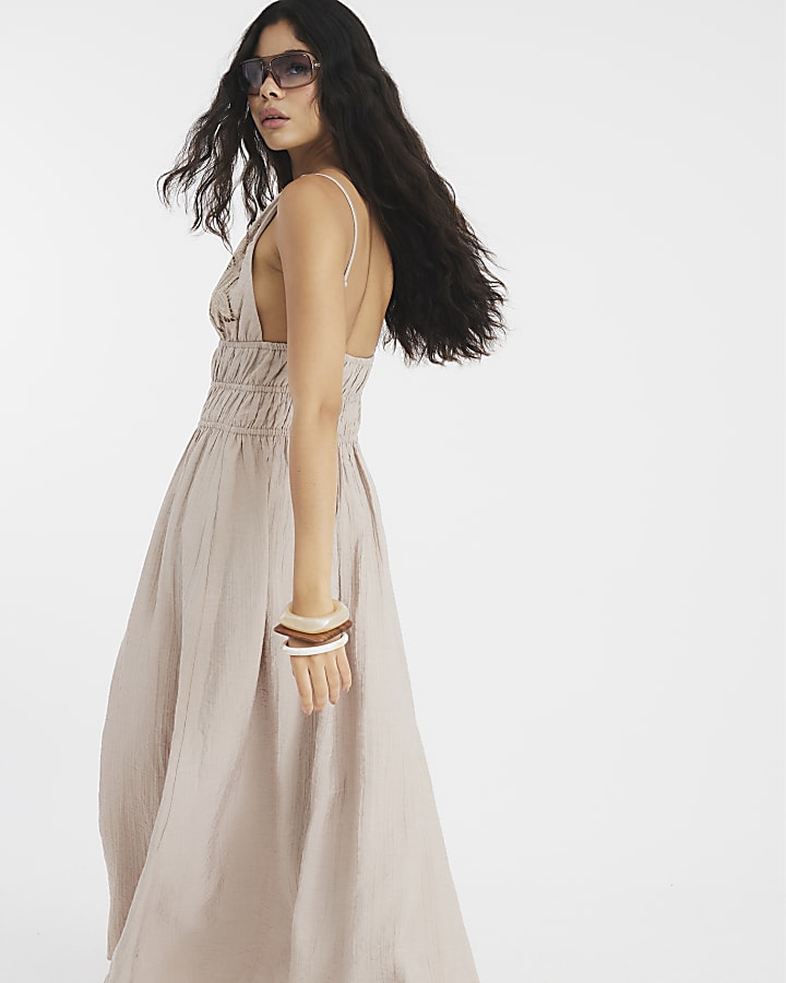 Grey Textured Maxi Dress