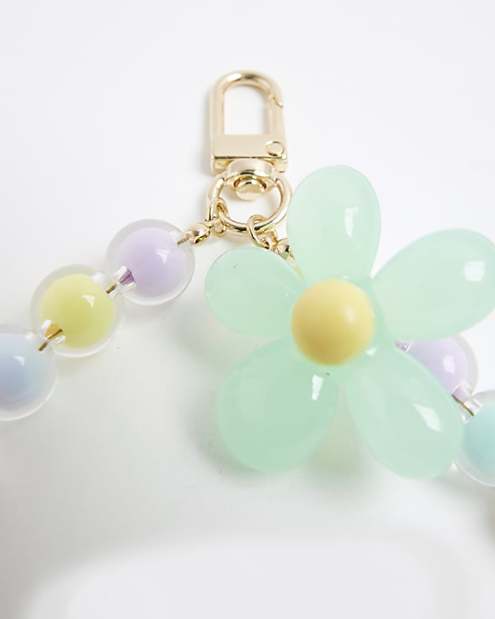 Multi Colour Beaded Flower Phone Chain