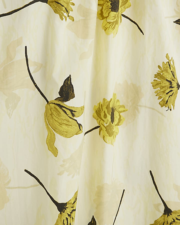 Yellow Floral Maxi Skirt