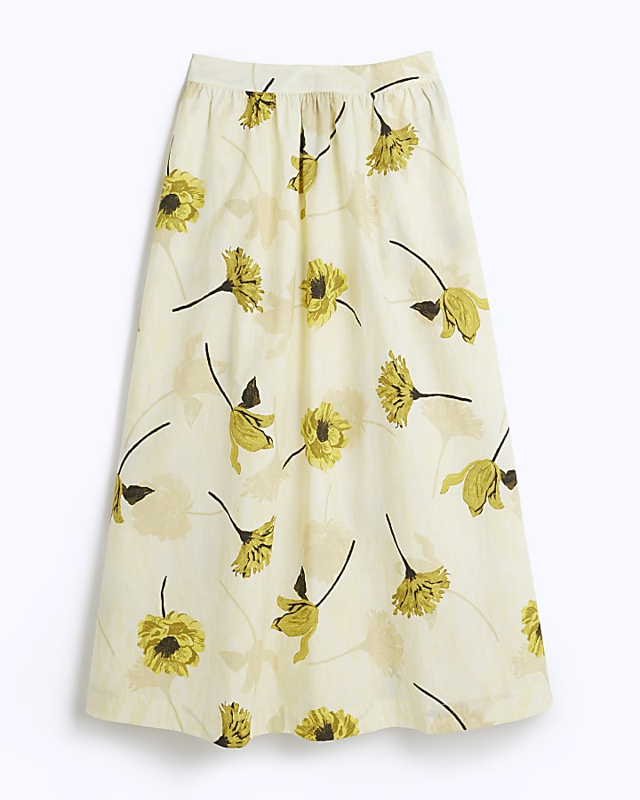 Yellow Floral Maxi Skirt