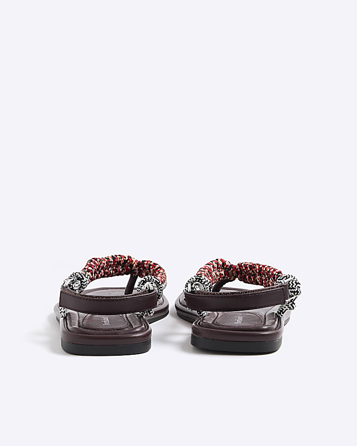 Red Rope Toe Thong Sandals