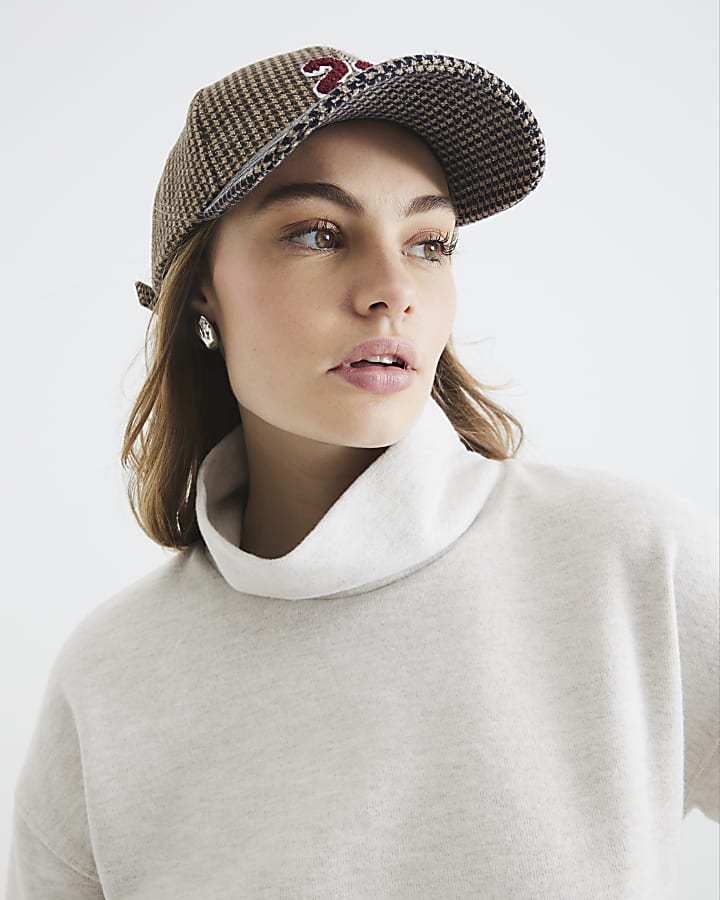 Beige Marl Roll Neck Top