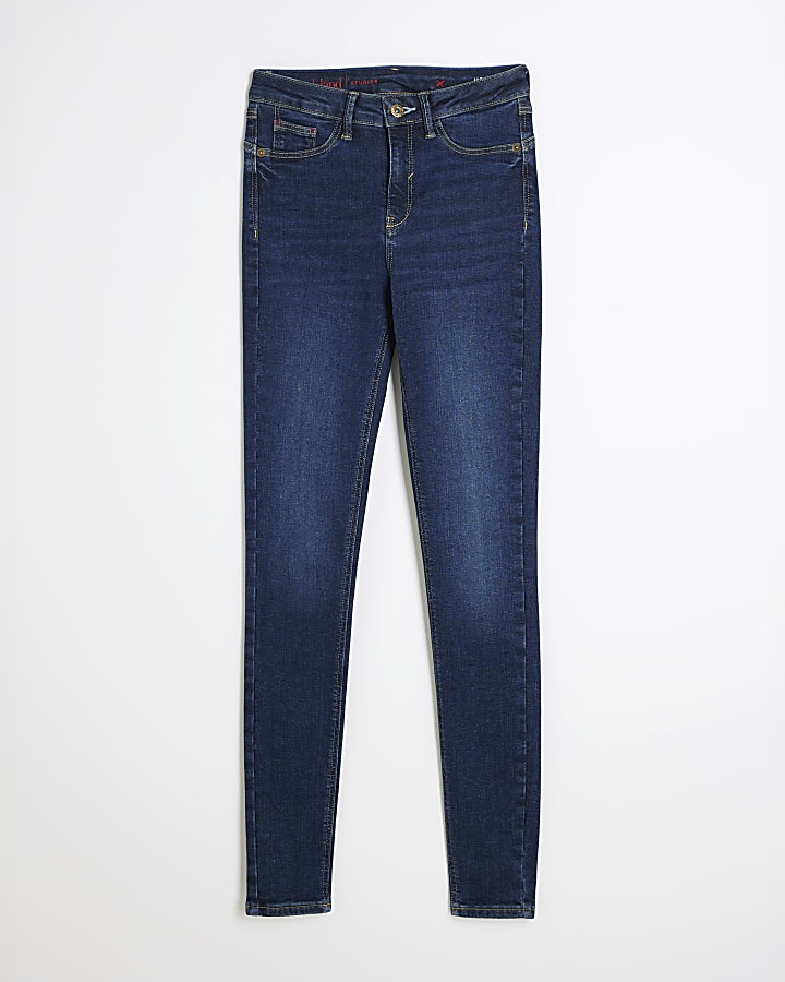 Blue Mid Rise Sculpt Skinny Jeans