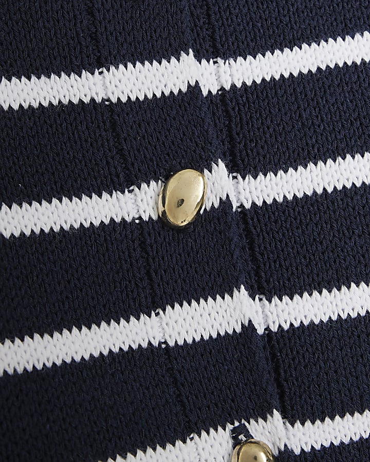 Navy Striped Cardigan