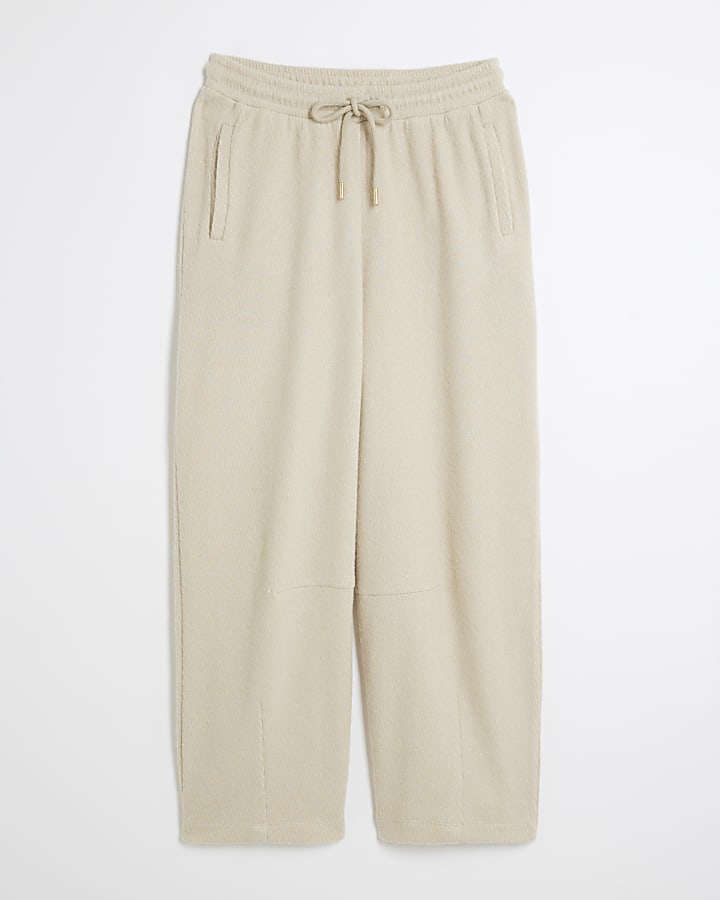 Beige Cosy Barrel Leg Joggers