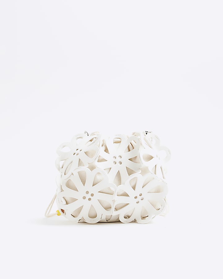 White Laser Cut Flower Bag