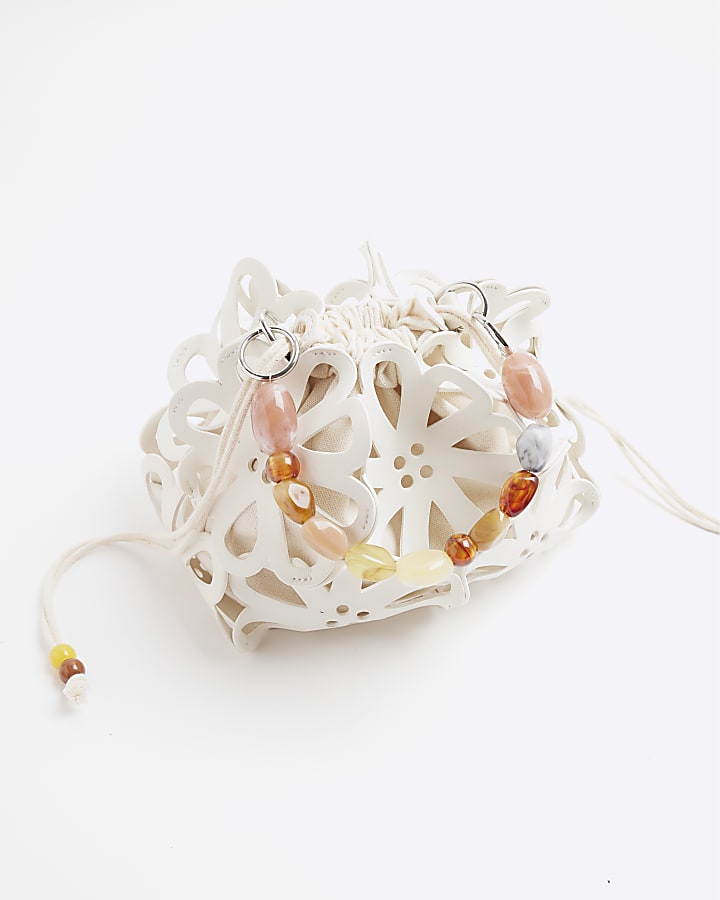 White Laser Cut Flower Bag