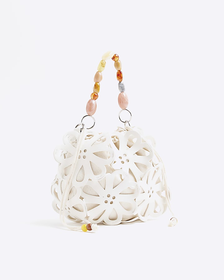 White Laser Cut Flower Bag