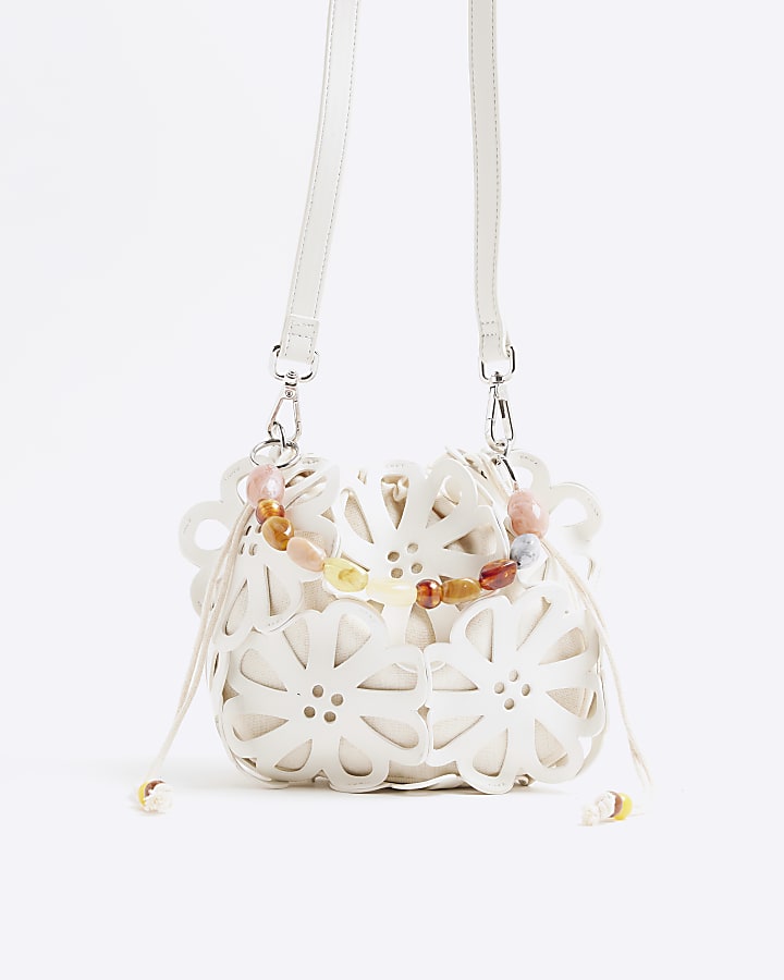 White Laser Cut Flower Bag