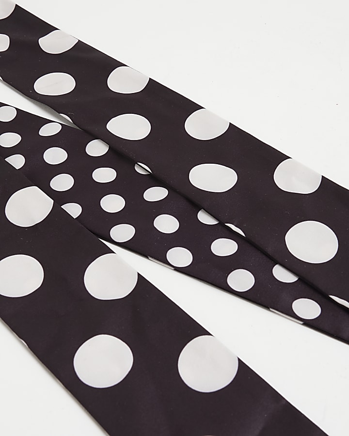 Black Polka Dot Skinny Scarf