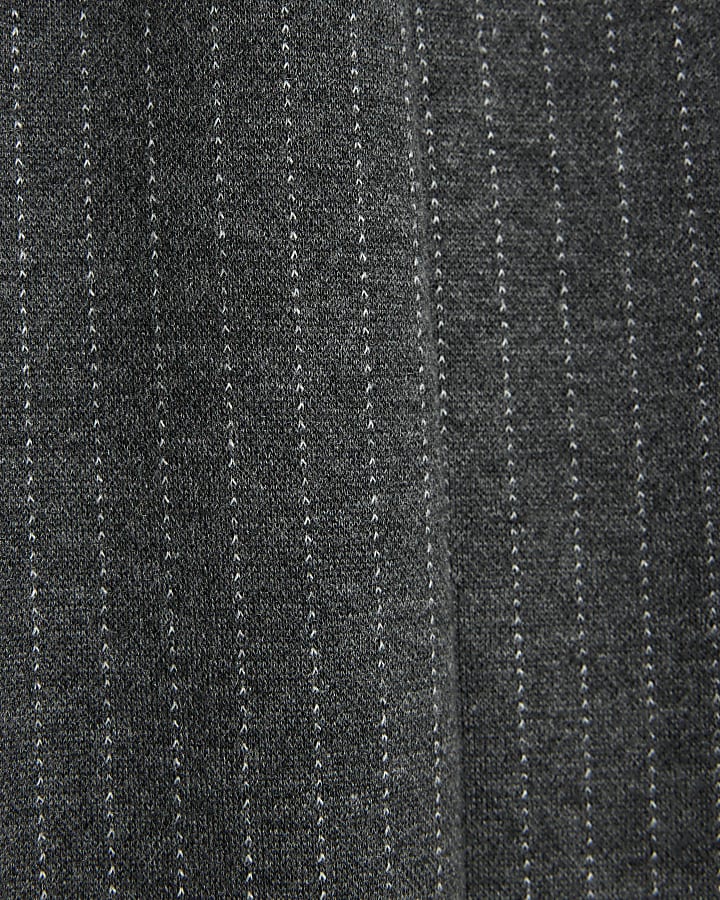 Grey Pinstripe Flared Trousers