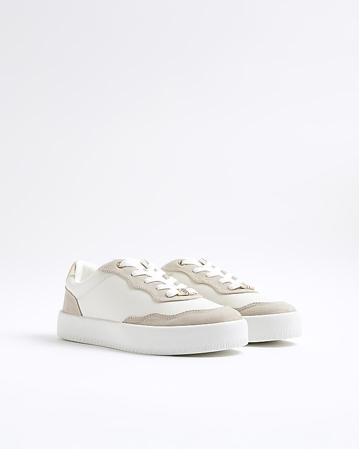 White Lace Up Trainers