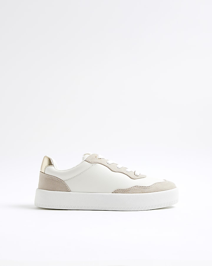 White Lace Up Trainers