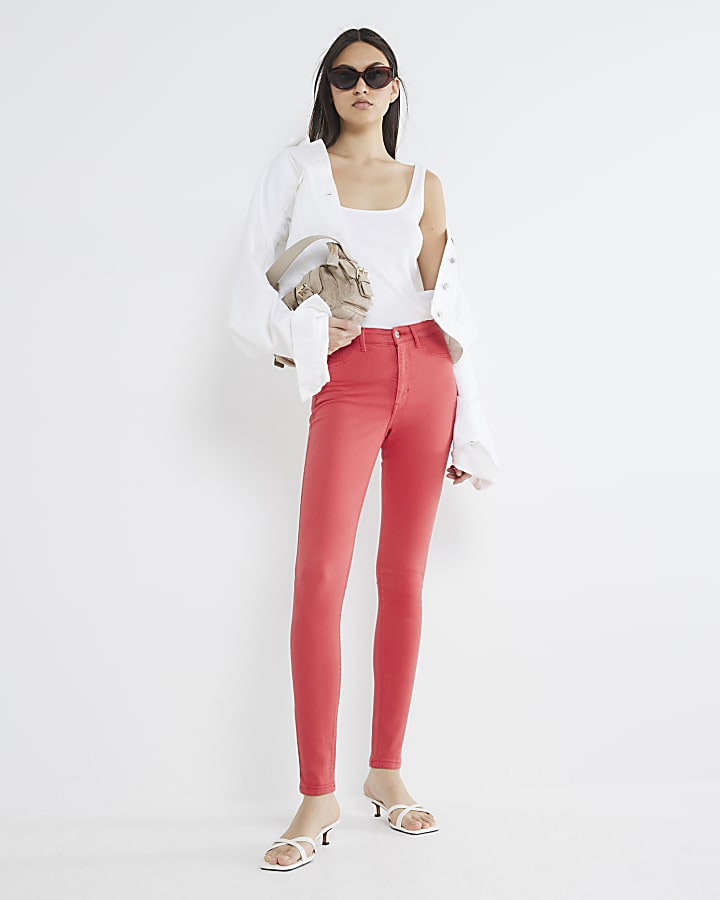 Red Pinstripe Jeans