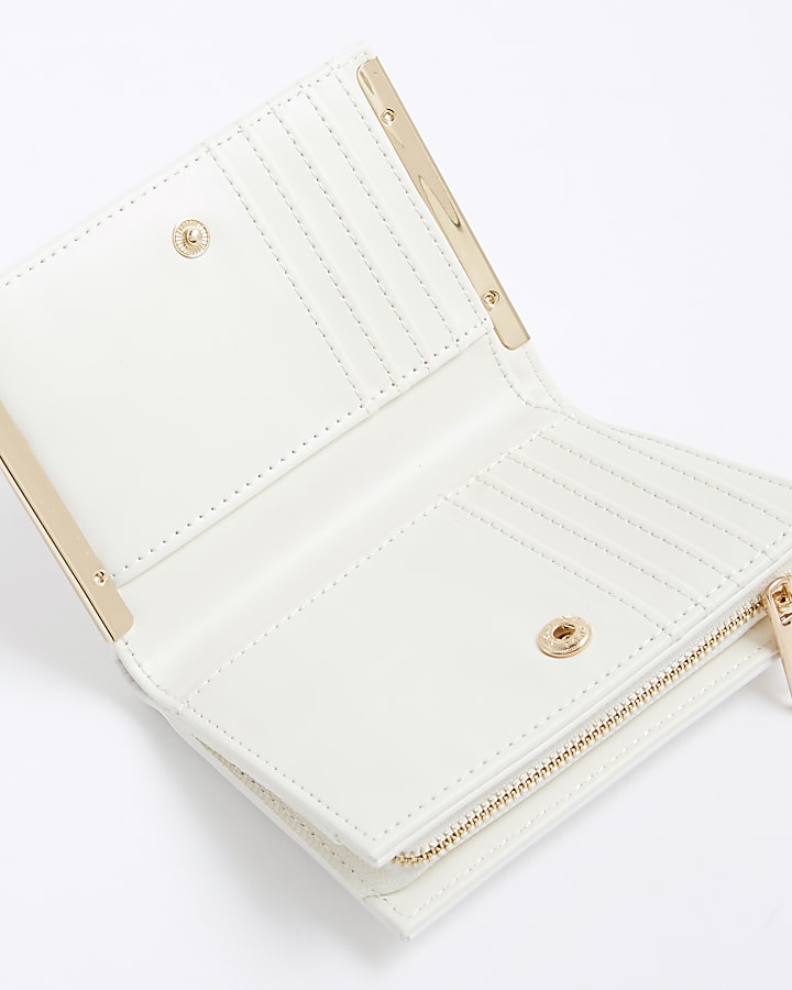 White Laser Cut Foldout Purse