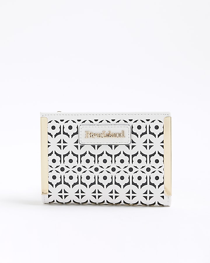 White Laser Cut Foldout Purse