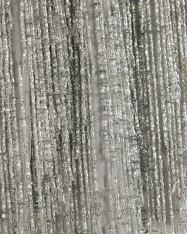 Silver Premium Long Sleeve Fringed Cape
