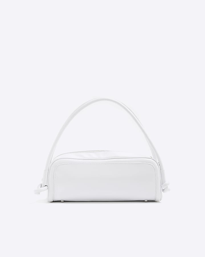 White Studded Knot Shoulder Bag