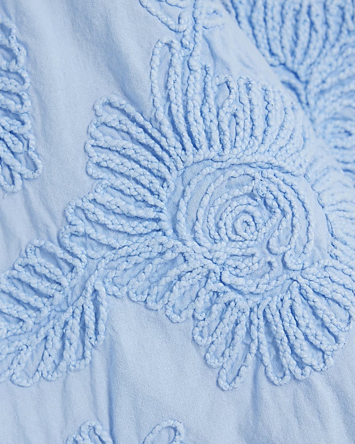 Blue Embroidered Shirt