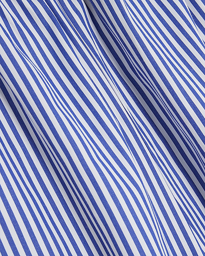 Blue Stripe Cutwork Wide Leg Trousers