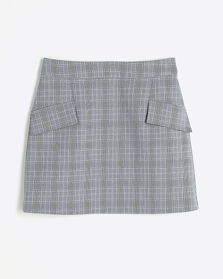 Grey Check Mini Skirt