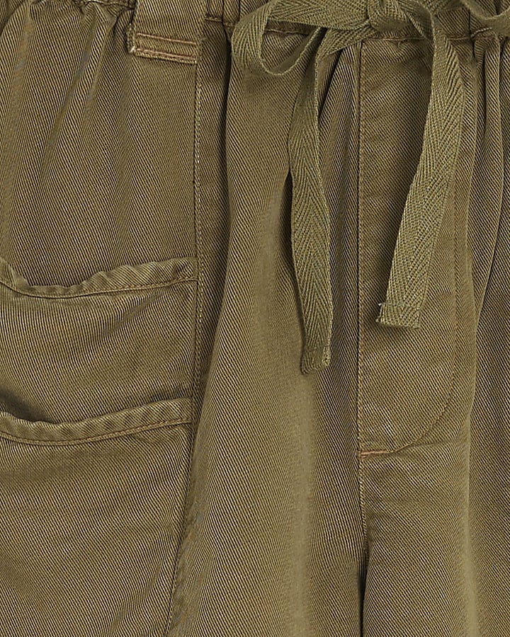 Khaki Double Pocket Lyocell Shorts