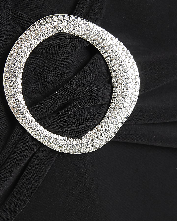 Black Bandeau Diamante Ring Dress