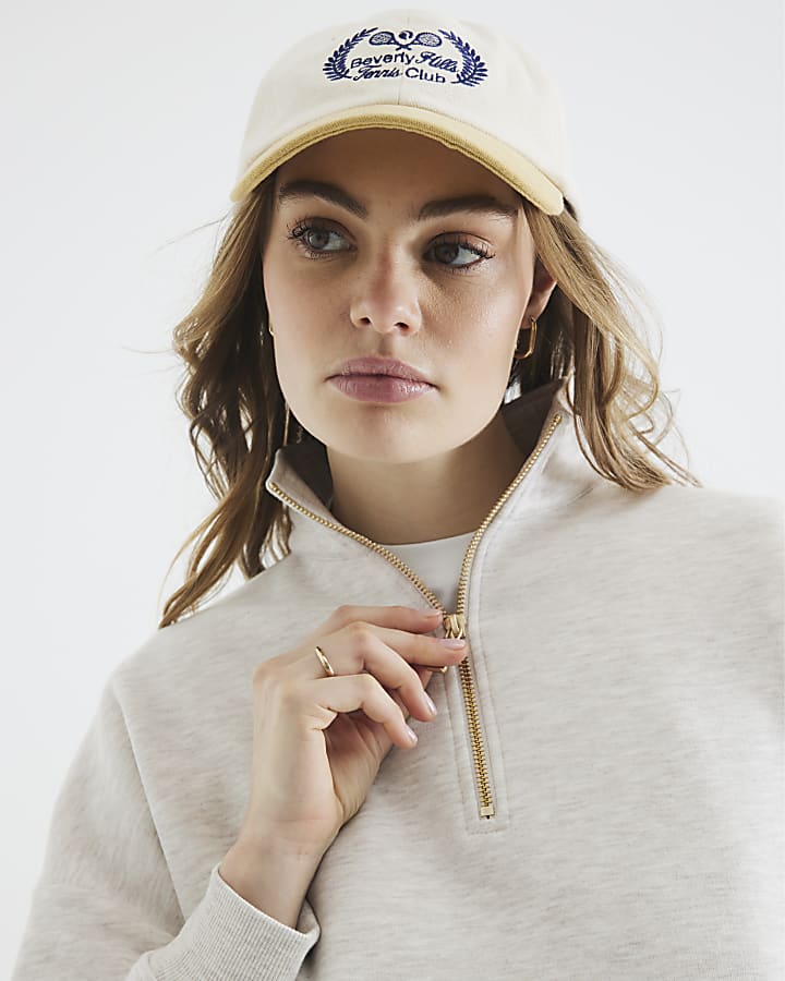 Beige Quarter Zip Sweatshirt