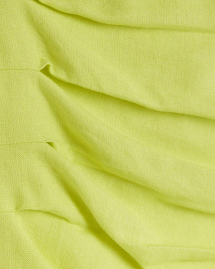 Yellow Linen Blend Bandeau Top