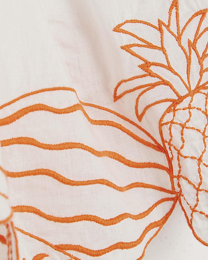 White Fruit Halter Neck Top