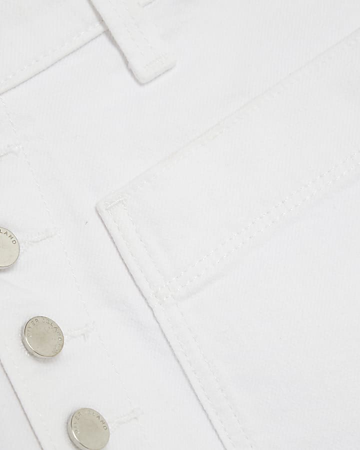 White Wide Leg Cropped Jeans