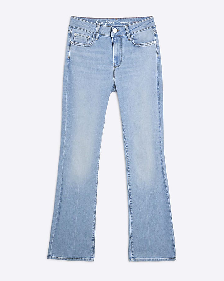 Blue Mid Rise Bootcut Jeans
