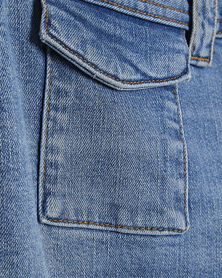 Petite Denim High Waisted Relaxed Flare Jeans