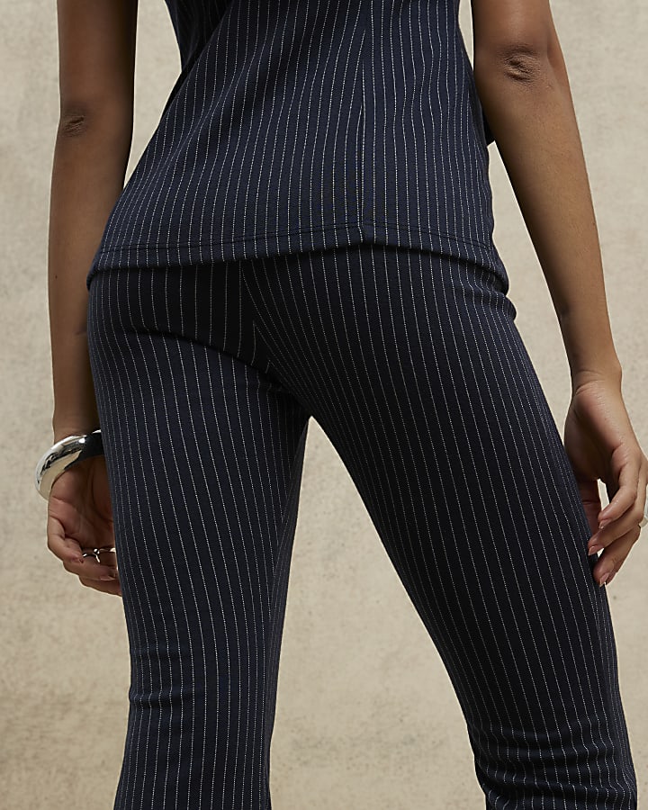 Navy Pinstripe Sleeveless Cami Waistcoat