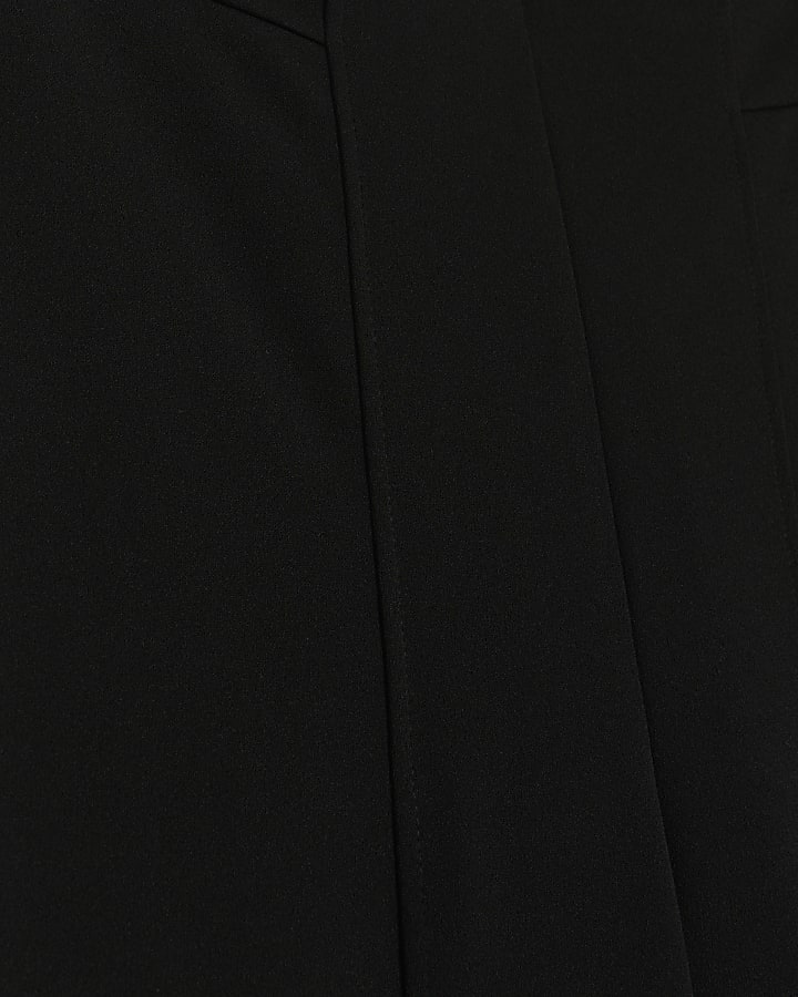 Black Wide Leg Stitch Detail Trousers