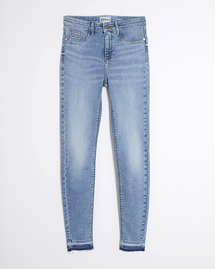 Blue Mid Rise Sculpt Skinny Jeans