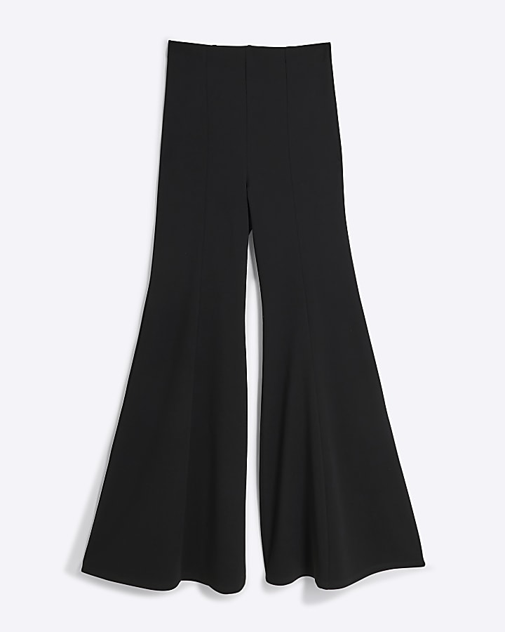 Black Wide Flare Trousers